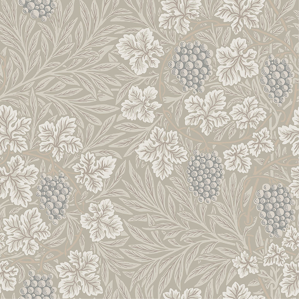 Vine Light Grey Woodland Fruits Wallpaper by A-Street Prints Hidden Treasures Covers about 57.5 square feet 20.9-in by 33-ft long roll Unpasted 20.9 - Fabric Carolina -