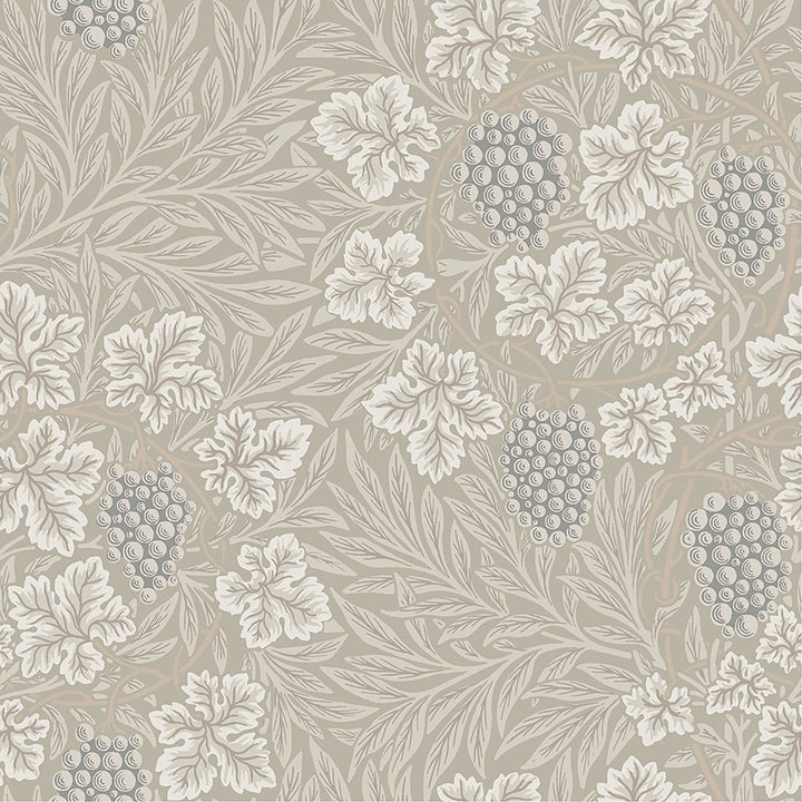 Vine Light Grey Woodland Fruits Wallpaper by A-Street Prints Hidden Treasures Covers about 57.5 square feet 20.9-in by 33-ft long roll Unpasted 20.9 - Fabric Carolina -