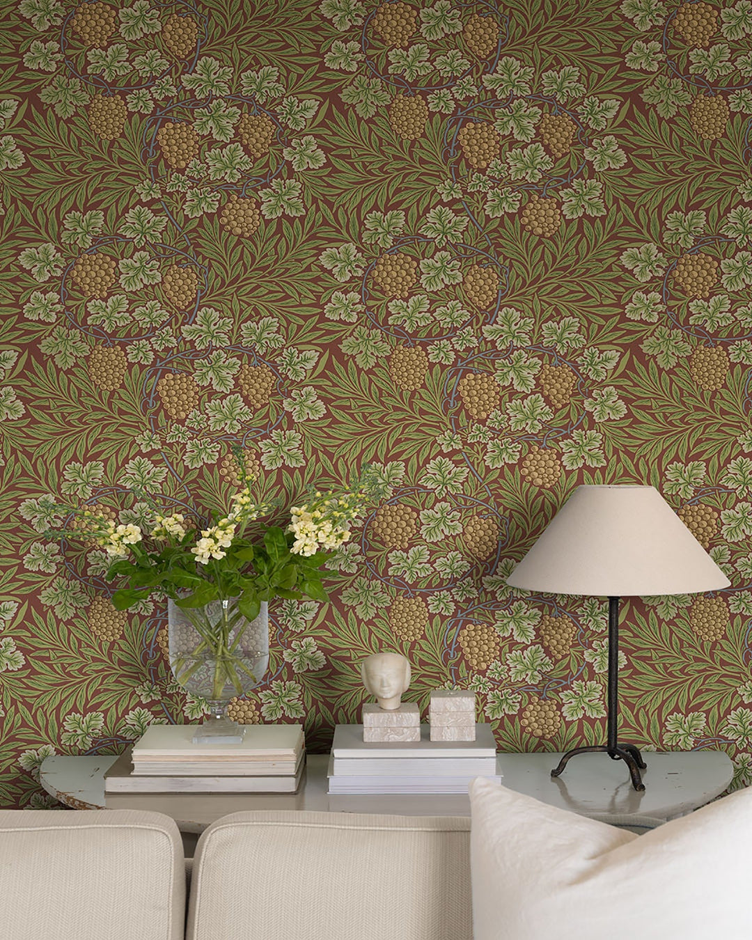 Vine Ruby Woodland Fruits Wallpaper by A-Street Prints Designer