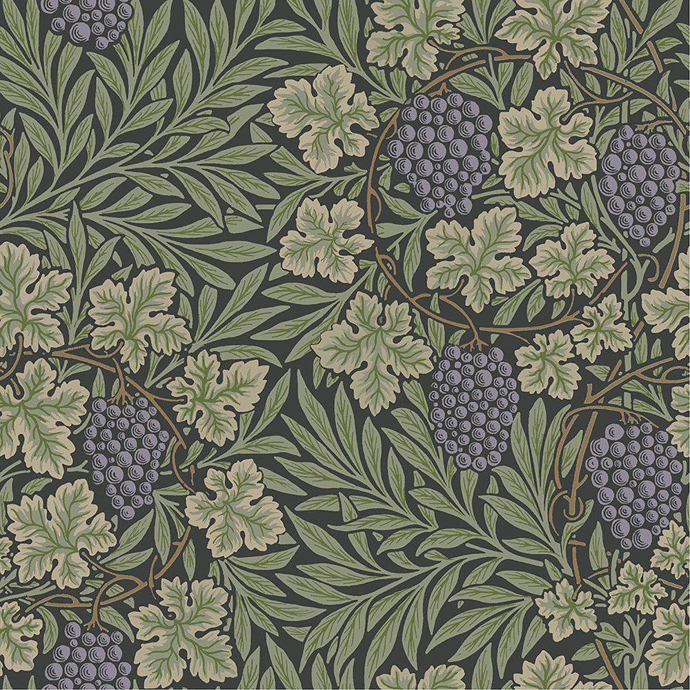 Vine Green Woodland Fruits Wallpaper by A-Street Prints Hidden Treasures Covers about 57.5 square feet 20.9-in by 33-ft long roll Unpasted 20.9 - Fabric Carolina -