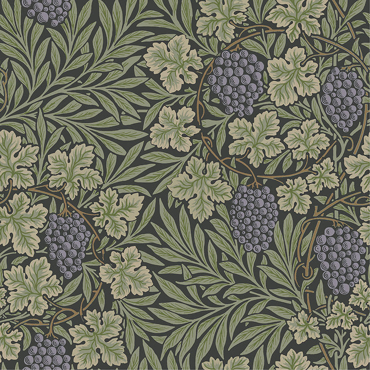 Vine Green Woodland Fruits Wallpaper by A-Street Prints Hidden Treasures Covers about 57.5 square feet 20.9-in by 33-ft long roll Unpasted 20.9 - Fabric Carolina -
