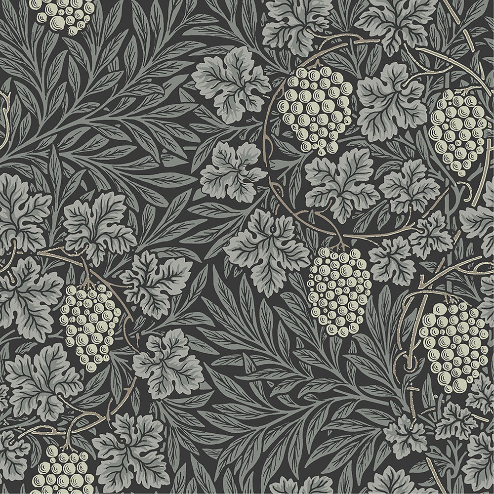 Vine Denim Woodland Fruits Wallpaper by A-Street Prints Hidden Treasures Covers about 57.5 square feet 20.9-in by 33-ft long roll Unpasted 20.9 - Fabric Carolina -