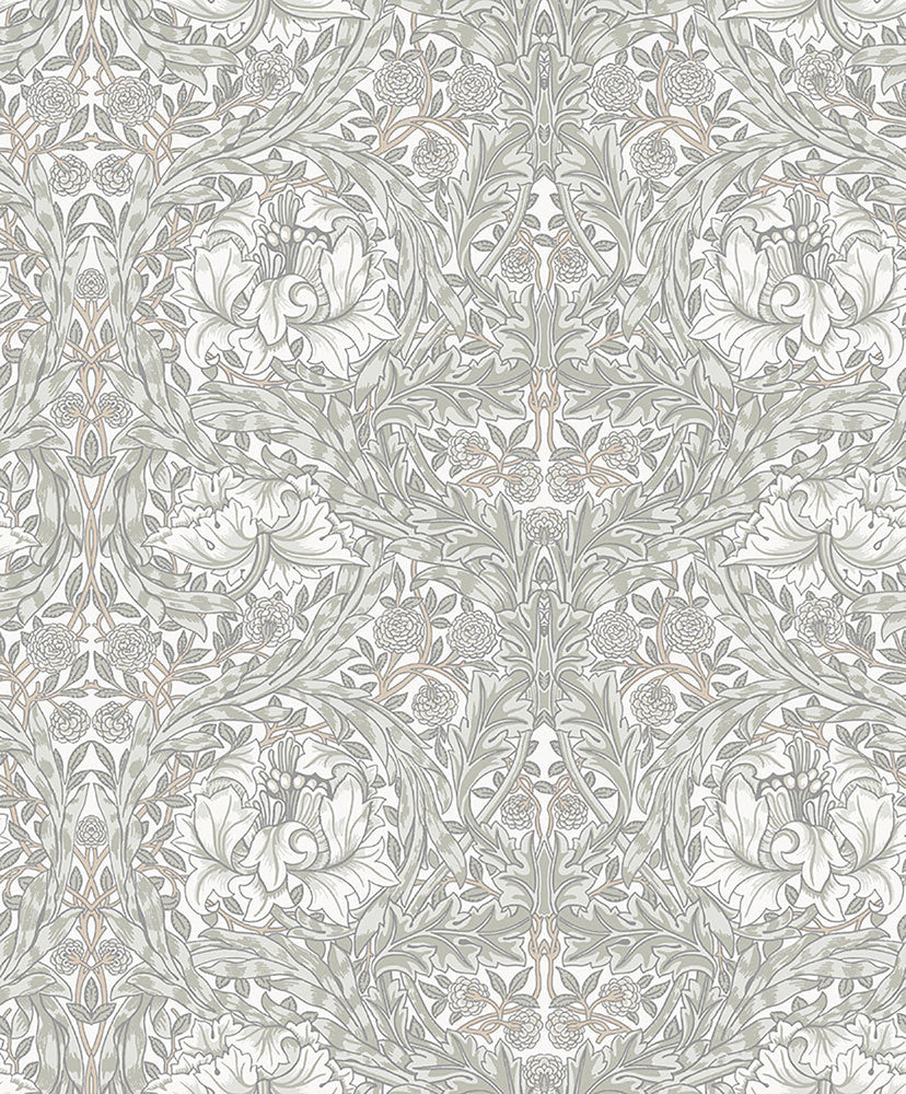 African Marigold White Floral Wallpaper by A-Street Prints Hidden Treasures Covers about 57.5 square feet 20.9-in by 33-ft long roll Unpasted 12.6 - Fabric Carolina -