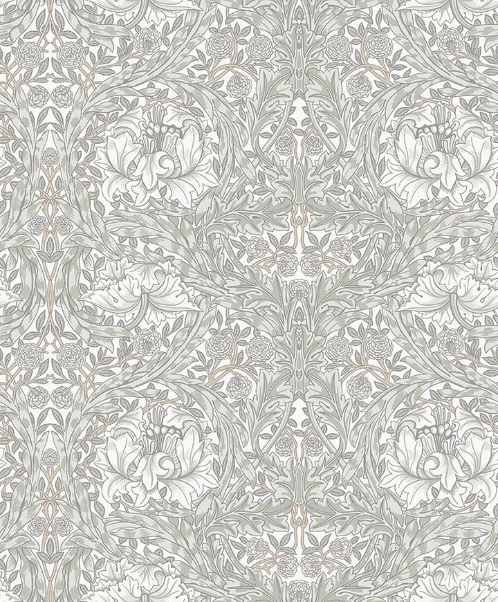 African Marigold White Floral Wallpaper by A-Street Prints Hidden Treasures Covers about 57.5 square feet 20.9-in by 33-ft long roll Unpasted 12.6 - Fabric Carolina -