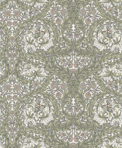African Marigold Green Floral Wallpaper by A-Street Prints