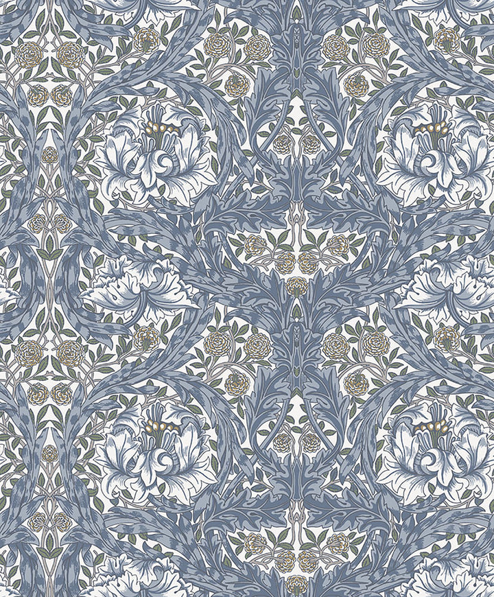 African Marigold Blue Floral Wallpaper by A-Street Prints Hidden Treasures Covers about 57.5 square feet 20.9-in by 33-ft long roll Unpasted 12.6 - Fabric Carolina -