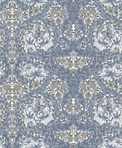 African Marigold Blue Floral Wallpaper by A-Street Prints