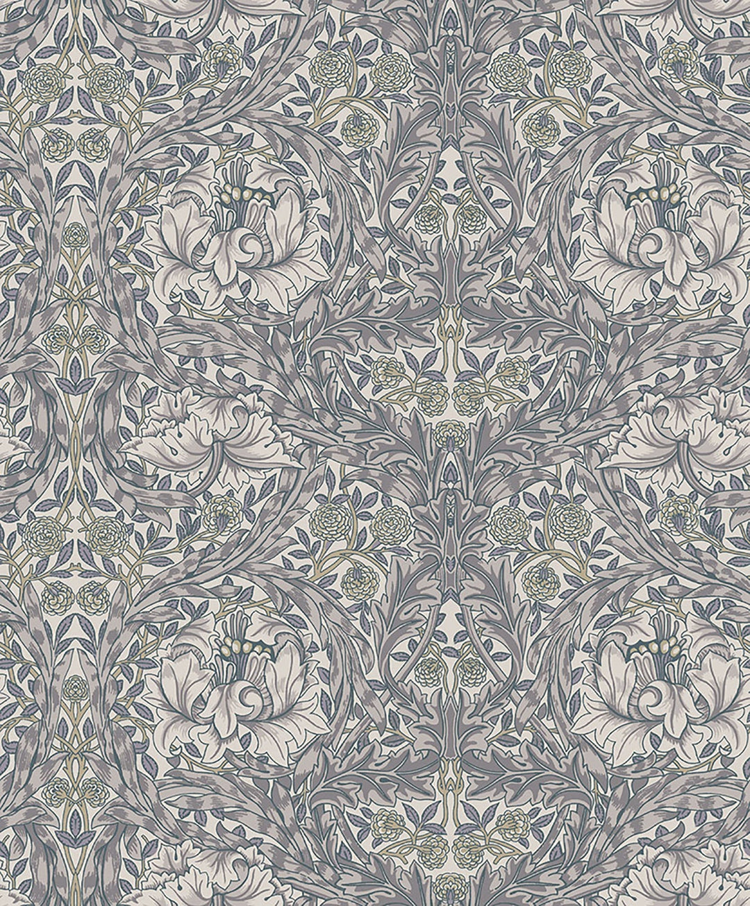African Marigold Grey Floral Wallpaper by A-Street Prints Designer
