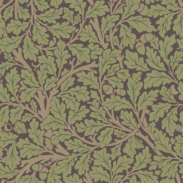 Oak Tree Plum Leaf Wallpaper by A-Street Prints Hidden Treasures Covers about 57.5 square feet 20.9-in by 33-ft long roll Unpasted 20.9 - Fabric Carolina -