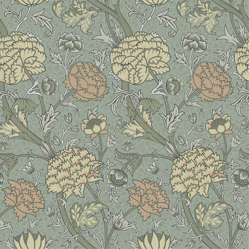 Cray Light Blue Floral Trail Wallpaper by A-Street Prints Hidden Treasures Covers about 57.5 square feet 20.9-in by 33-ft long roll Unpasted 20.9 - Fabric Carolina -