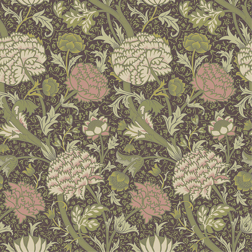 Cray Plum Floral Trail Wallpaper by A-Street Prints Hidden Treasures Covers about 57.5 square feet 20.9-in by 33-ft long roll Unpasted 20.9 - Fabric Carolina -