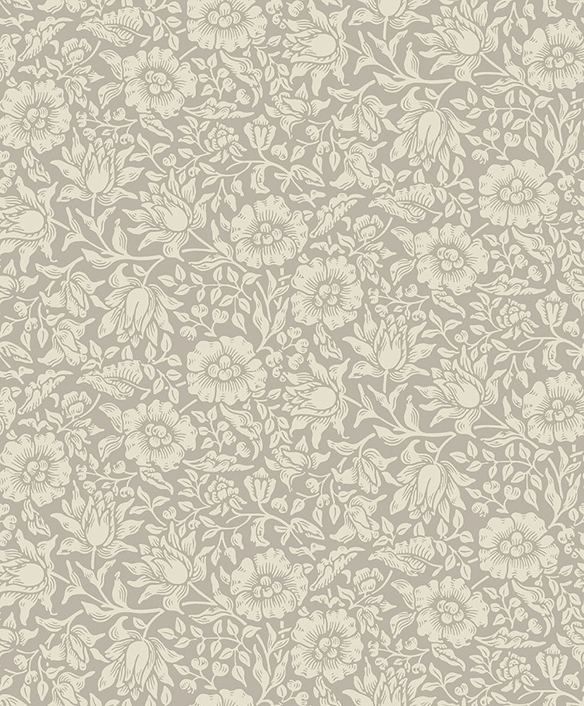 Mallow Grey Floral Vine Wallpaper by A-Street Prints Hidden Treasures Covers about 57.5 square feet 20.9-in by 33-ft long roll Unpasted 12.6 - Fabric Carolina -