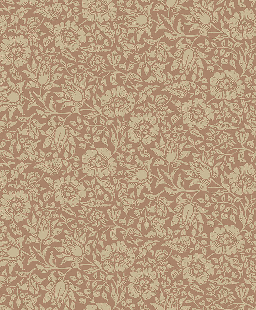 Mallow Rose Floral Vine Wallpaper by A-Street Prints Hidden Treasures Covers about 57.5 square feet 20.9-in by 33-ft long roll Unpasted 12.6 - Fabric Carolina -