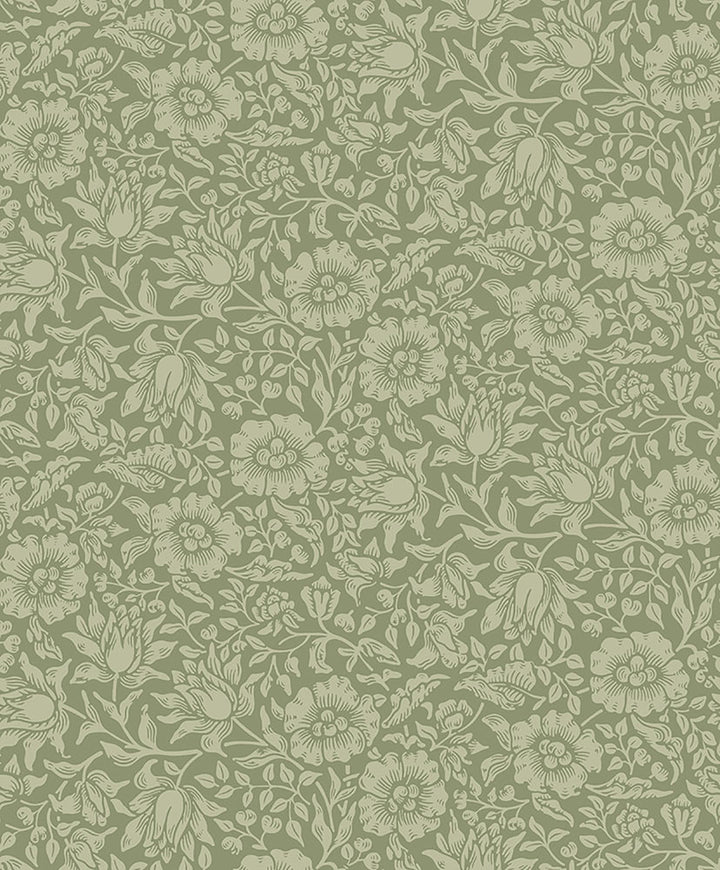 Mallow Green Floral Vine Wallpaper by A-Street Prints Hidden Treasures Covers about 57.5 square feet 20.9-in by 33-ft long roll Unpasted 12.6 - Fabric Carolina -
