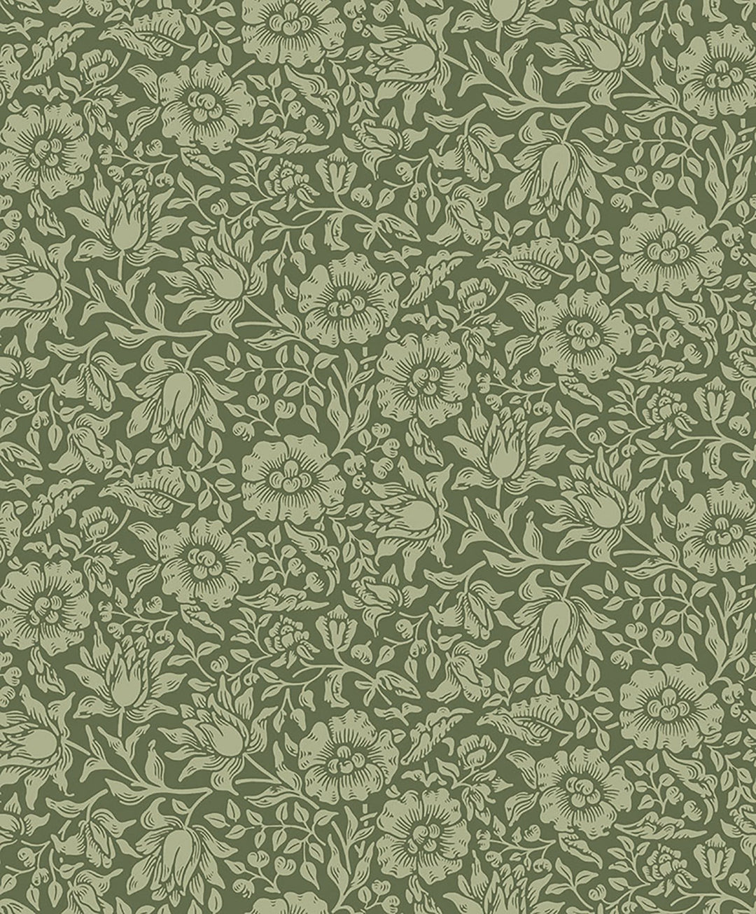 Mallow Dark Green Floral Vine Wallpaper by A-Street Prints Designer