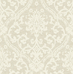 Evette Neutral Damask Wallpaper by Advantage