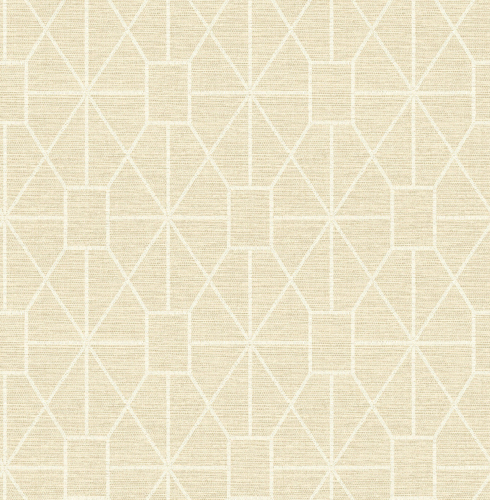 Stevenson Natural Trellis Wallpaper by Advantage Curio Covers about 56.4 square feet 20.5-in by 33-ft long roll Unpasted 10.4 - Fabric Carolina -