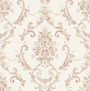 Glenda Copper Floral Damask Wallpaper by Advantage