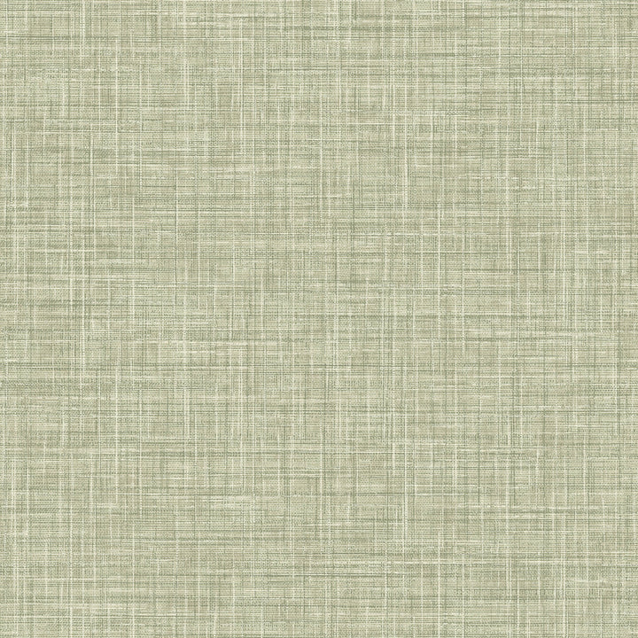 Tuckernuck Green Faux Linen Wallpaper by Advantage Curio Covers about 56.4 square feet 20.5-in by 33-ft long roll Unpasted 0 - Fabric Carolina -