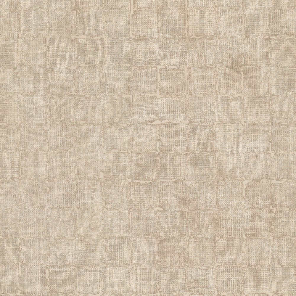 Blocks Beige Checkered Wallpaper by Fine Decor Curio Covers about 56.4 square feet Great Britain Unpasted 10.4-in repeat, drop match 20.5-in by 33-ft long roll - Fabric Carolina -