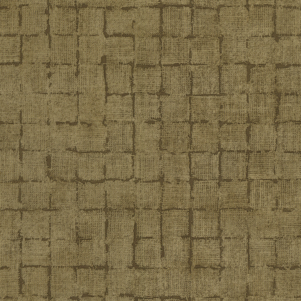Blocks Chestnut Checkered Wallpaper by Fine Decor Curio Covers about 56.4 square feet Great Britain Unpasted 10.4-in repeat, drop match 20.5-in by 33-ft long roll - Fabric Carolina -