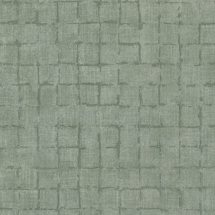 Blocks Sage Checkered Wallpaper by Fine Decor Curio Covers about 56.4 square feet Great Britain Unpasted 10.4-in repeat, drop match 20.5-in by 33-ft long roll - Fabric Carolina -