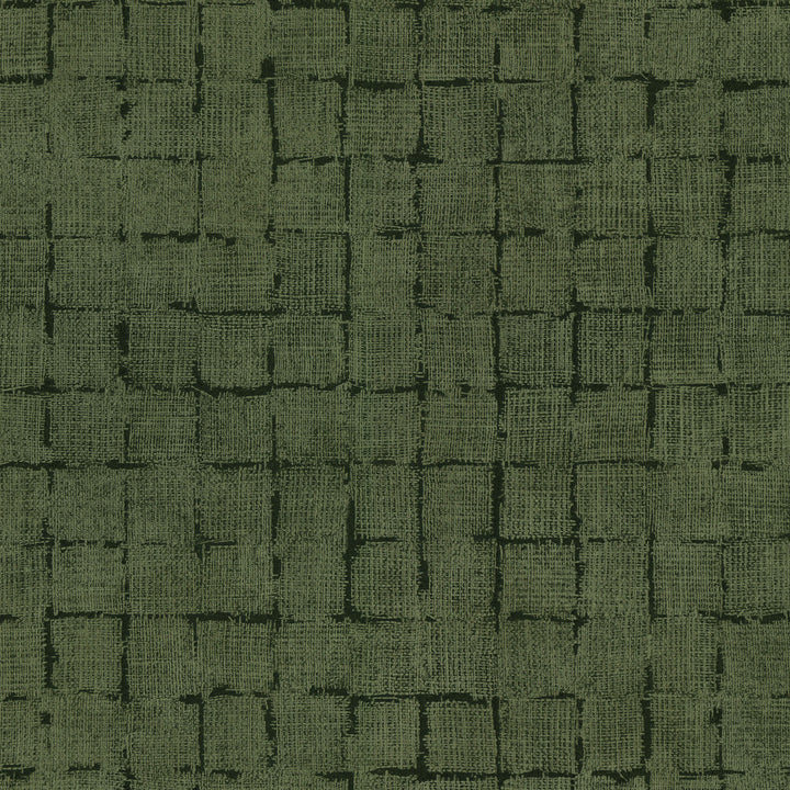 Blocks Olive Checkered Wallpaper by Fine Decor Curio Covers about 56.4 square feet Great Britain Unpasted 10.4-in repeat, drop match 20.5-in by 33-ft long roll - Fabric Carolina -