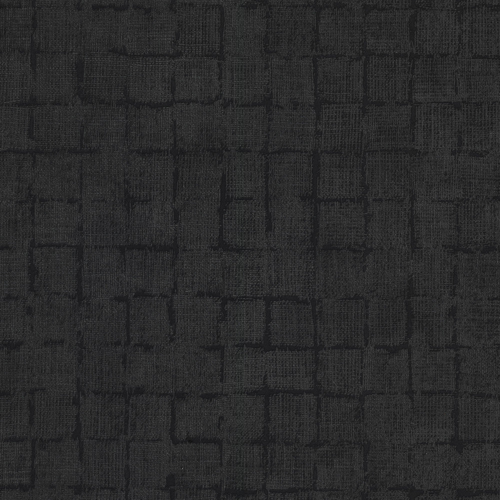 Blocks Black Checkered Wallpaper by Fine Decor Curio Covers about 56.4 square feet Great Britain Unpasted 10.4-in repeat, drop match 20.5-in by 33-ft long roll - Fabric Carolina -