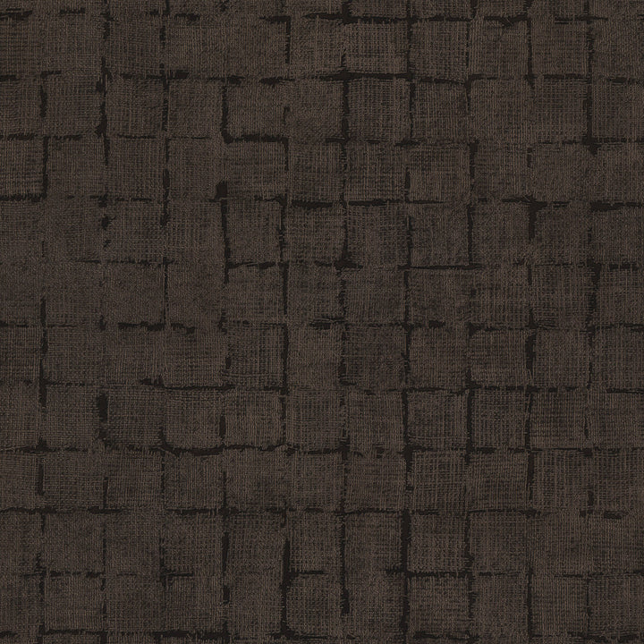 Blocks Chocolate Checkered Wallpaper by Fine Decor Curio Covers about 56.4 square feet Great Britain Unpasted 10.4-in repeat, drop match 20.5-in by 33-ft long roll - Fabric Carolina -