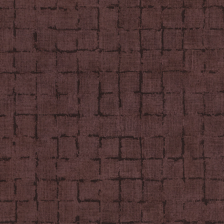 Blocks Burgundy Checkered Wallpaper by Fine Decor Curio Covers about 56.4 square feet Great Britain Unpasted 10.4-in repeat, drop match 20.5-in by 33-ft long roll - Fabric Carolina -