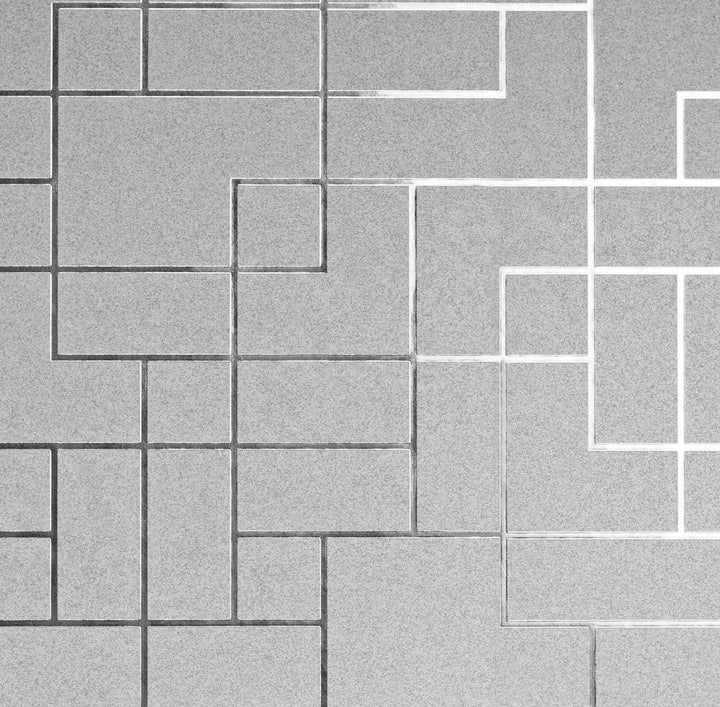 Nova Silver Geometric Wallpaper by Advantage Curio Covers about 56.4 square feet 20.5-in by 33-ft long roll Unpasted 20.9 - Fabric Carolina -