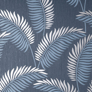 Leaf Navy Tropical Wallpaper by Advantage