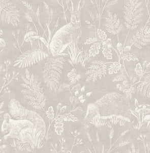 Woodland Light Grey Toile Wallpaper by Advantage