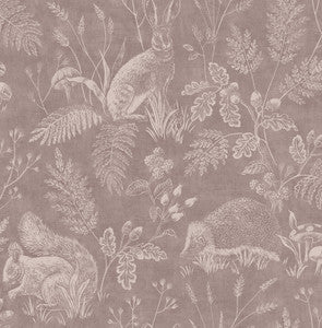 Woodland Mahogany Toile Wallpaper by Advantage