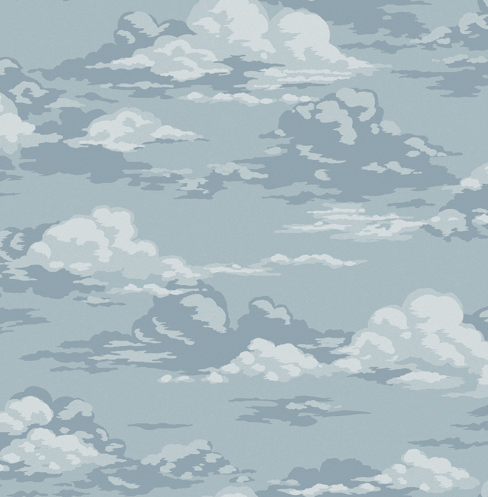 Cumulus Blue Clouds Wallpaper by Advantage Westbury Forest Covers about 56.4 square feet 20.5-in by 33-ft long roll Unpasted 20.9 - Fabric Carolina -