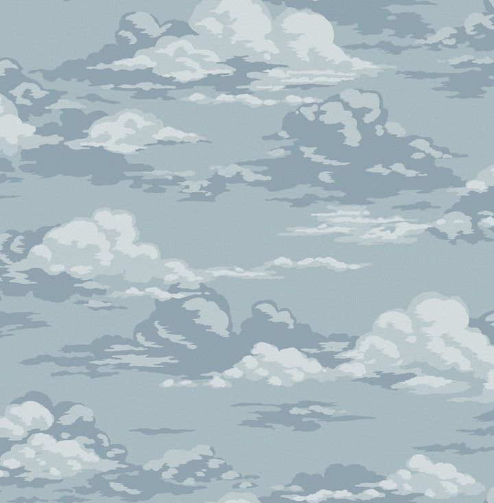 Cumulus Blue Clouds Wallpaper by Advantage Westbury Forest Covers about 56.4 square feet 20.5-in by 33-ft long roll Unpasted 20.9 - Fabric Carolina -