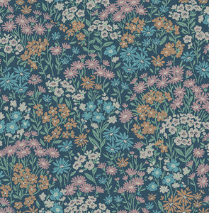 Ditsy Dark Blue Daisies Wallpaper by Advantage