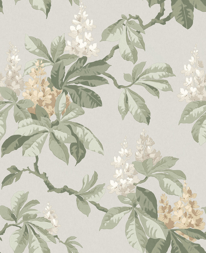 Chestnut Grey Floral Wallpaper by Advantage Westbury Forest Covers about 56.4 square feet 20.5-in by 33-ft long roll Unpasted 25.2 - Fabric Carolina -