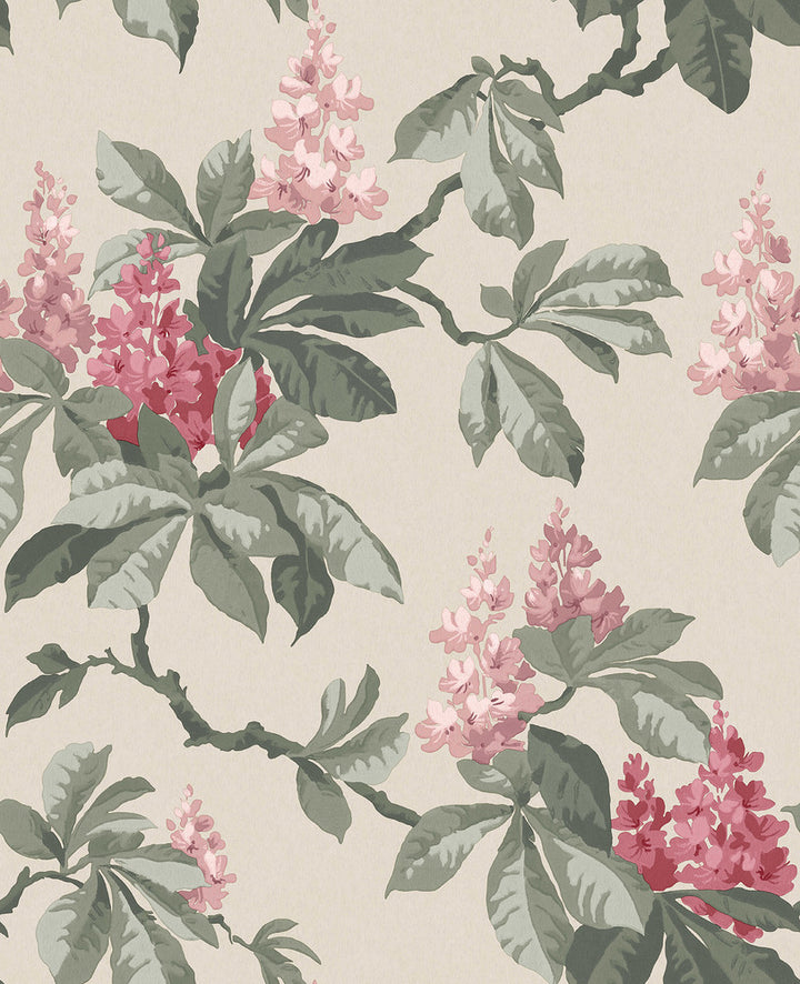 Chestnut Pink Floral Wallpaper by Advantage Westbury Forest Covers about 56.4 square feet 20.5-in by 33-ft long roll Unpasted 25.2 - Fabric Carolina -