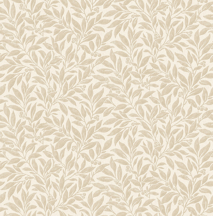 Winter Berry Beige Vine Wallpaper by Advantage Westbury Forest Covers about 56.4 square feet 20.5-in by 33-ft long roll Unpasted 20.9 - Fabric Carolina -
