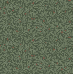 Winter Berry Evergreen Vine Wallpaper by Advantage