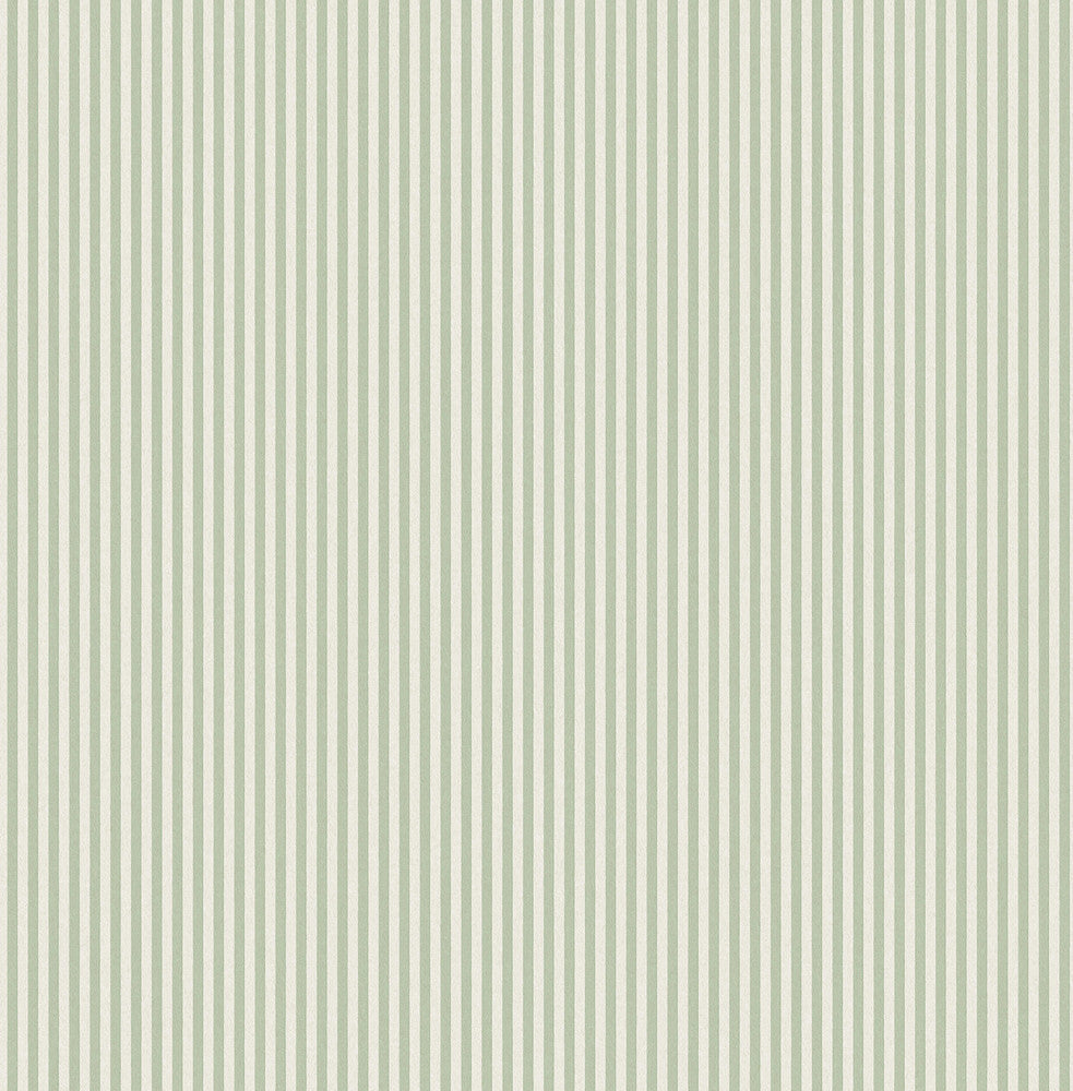 Ticking Light Green Stripe Wallpaper by Advantage Westbury Forest Covers about 56.4 square feet 20.5-in by 33-ft long roll Unpasted 0 - Fabric Carolina -