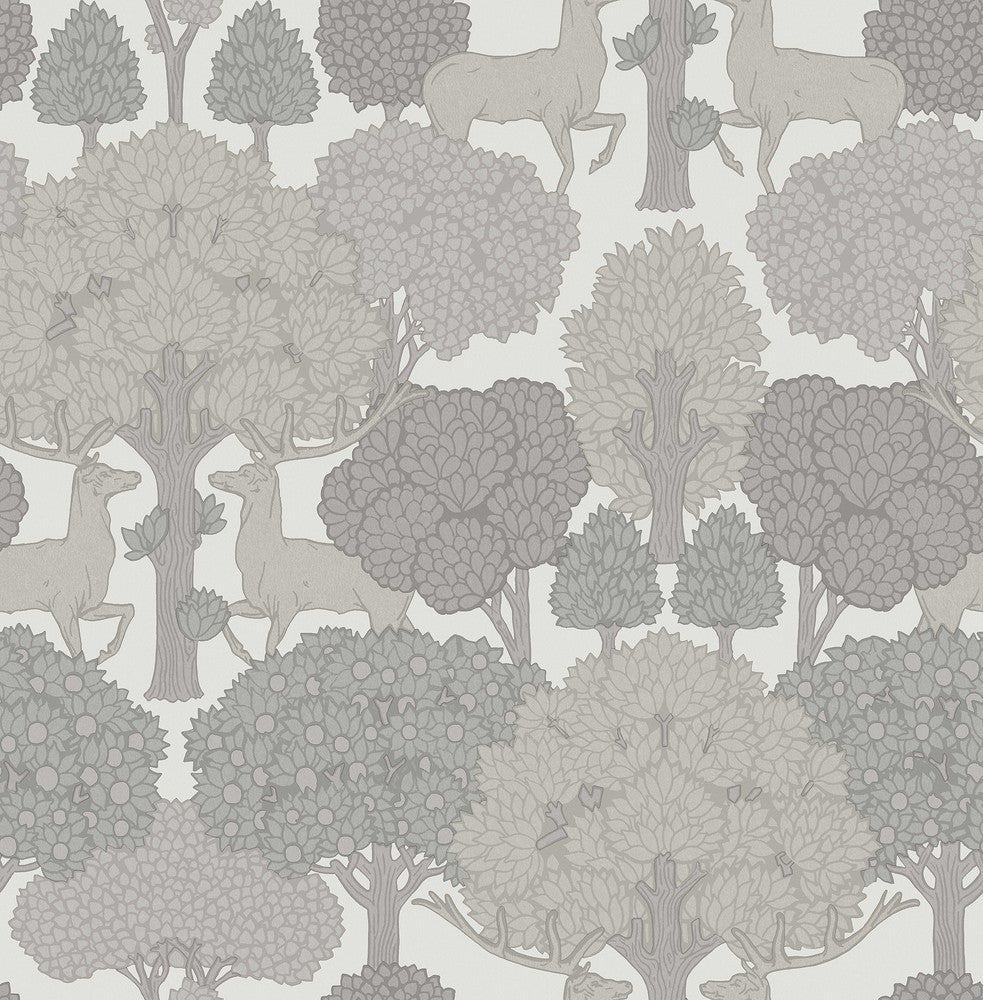 Forest of Arden Grey Deer Wallpaper by Advantage Westbury Forest Covers about 56.4 square feet 20.5-in by 33-ft long roll Unpasted 20.9 - Fabric Carolina -