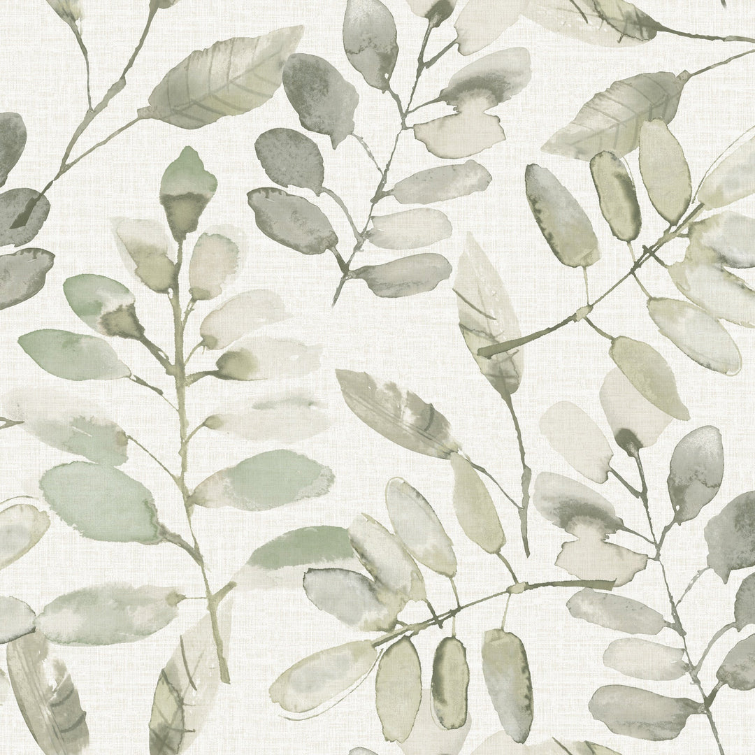 Pinnate Green Leaves Wallpaper by Chesapeake Designer