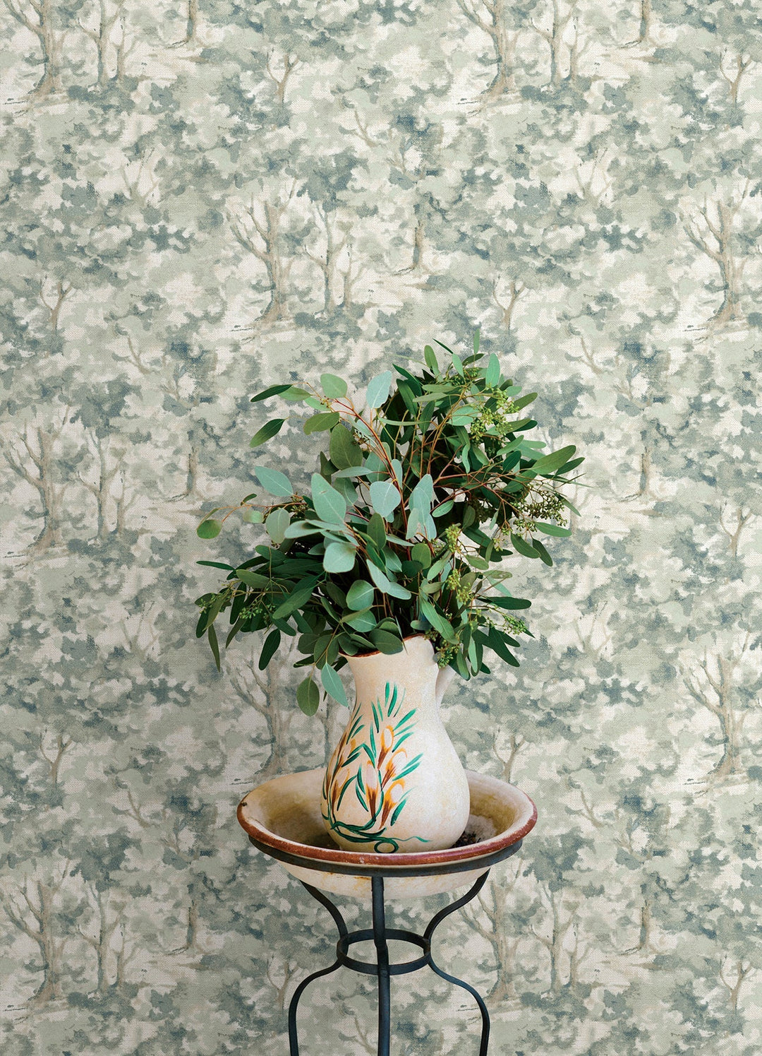 Thicket Teal Forest Wallpaper by Chesapeake Designer