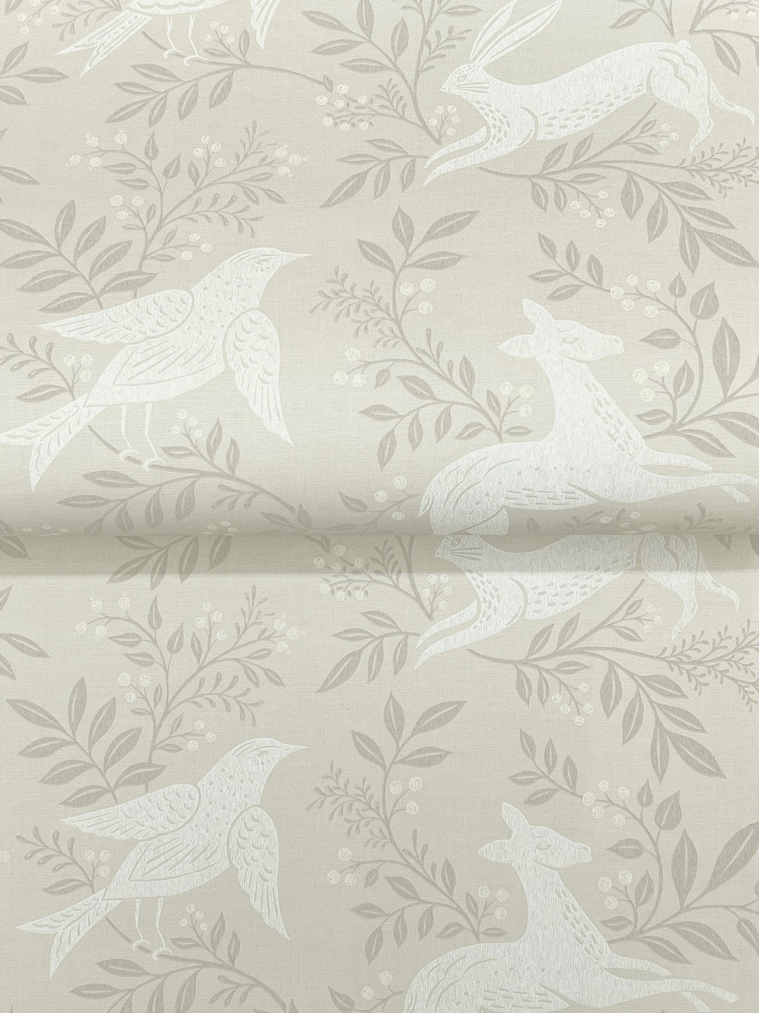 Revelry Taupe Forest Frolic Wallpaper by Chesapeake Designer