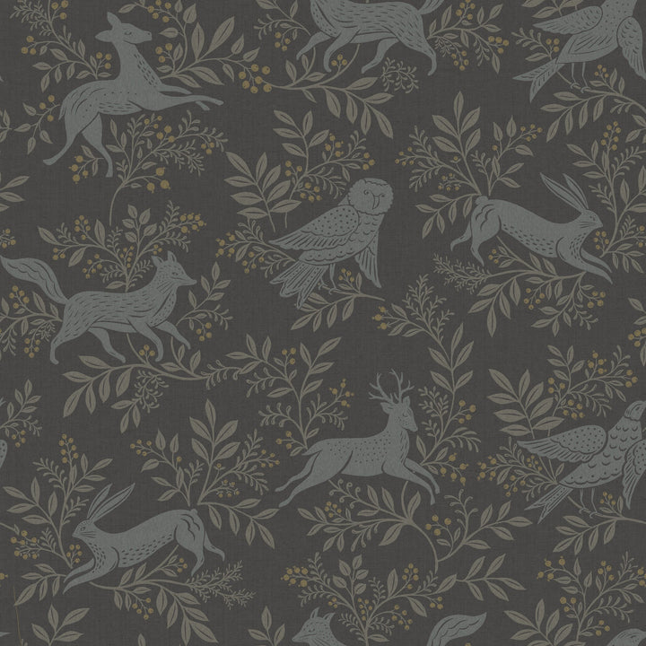 Revelry Black Forest Frolic Wallpaper by Chesapeake Designer