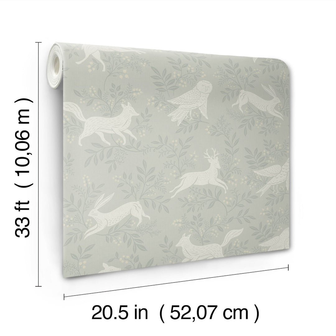 Revelry Sage Forest Frolic Wallpaper by Chesapeake Designer