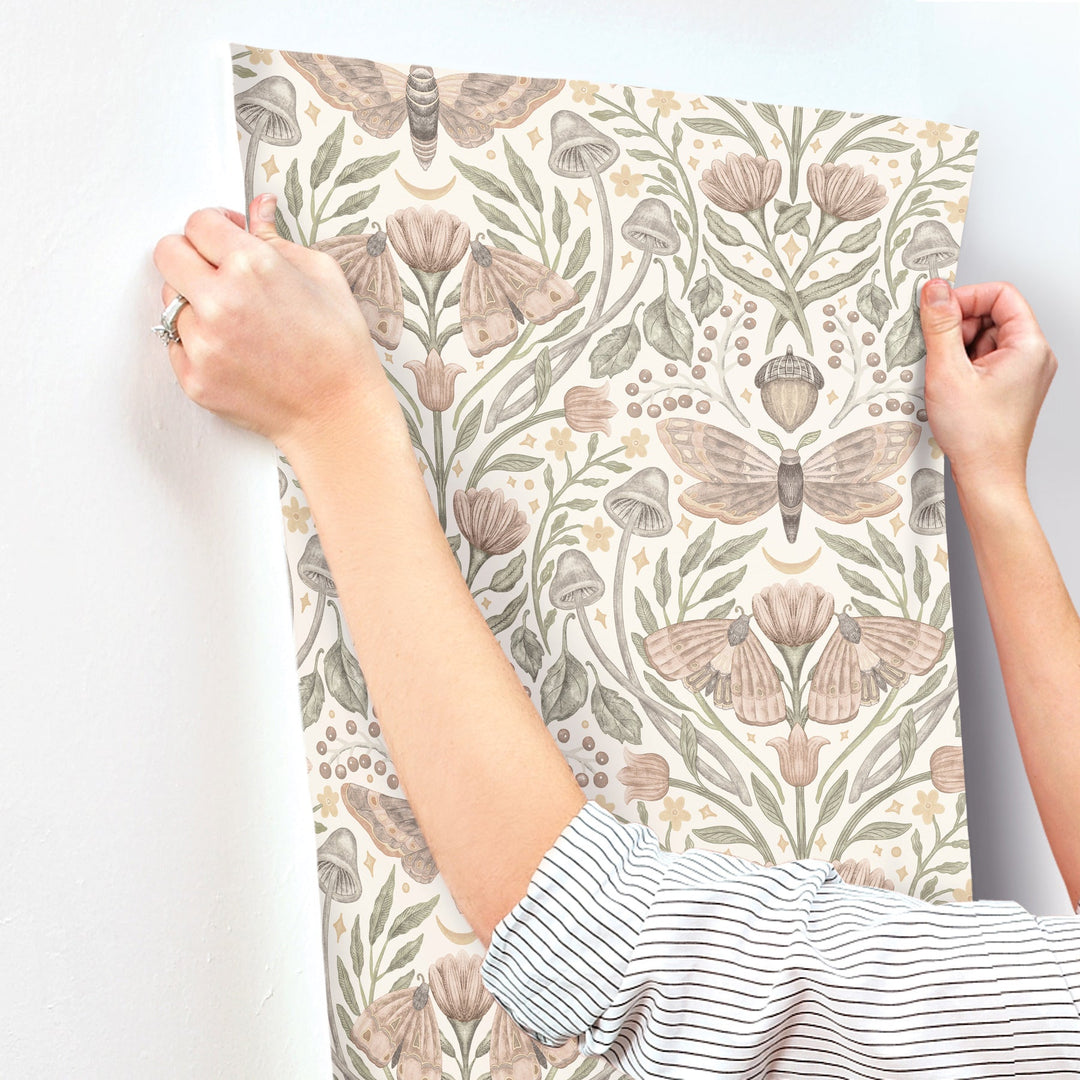 Mystic Moth Blush Forest Magic Wallpaper by Chesapeake Designer
