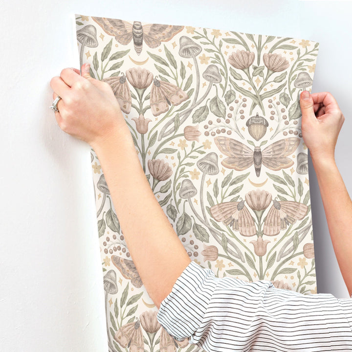Mystic Moth Blush Forest Magic Wallpaper by Chesapeake Designer